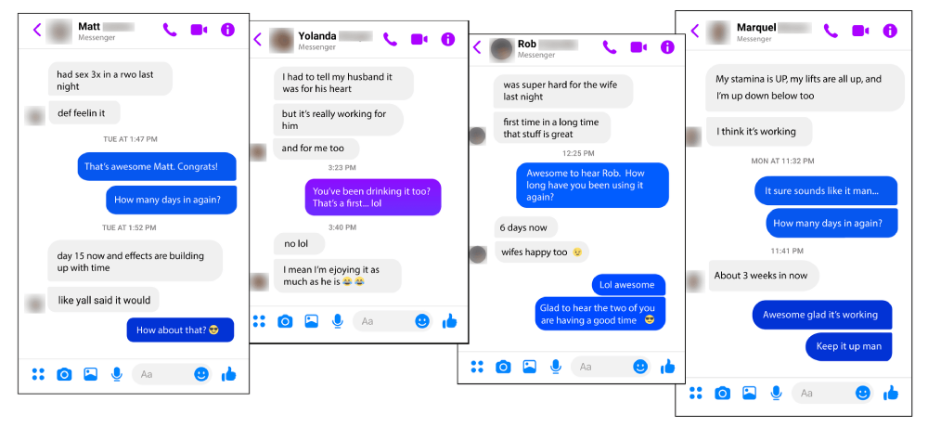 Booster Brew customer testimonial reviews showing positive user experiences and satisfaction