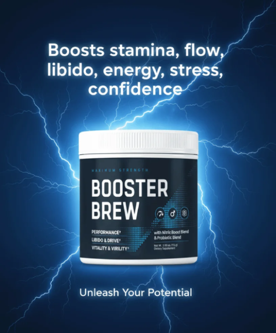 Booster Brew is a daily wellness formula designed to support energy, circulation, and overall vitality